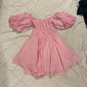 ALTAR’D STATE Pink Puff Sleeve Dress Fit and Flare XL